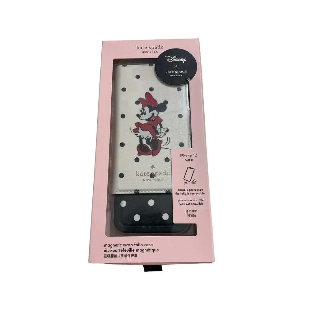 Kate Spade Dots Case with Minnie Mouse Magnetic Folio Iphone 12 MINI